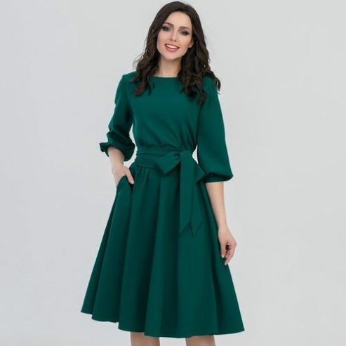 Ladies Free A- Line Gown – Green